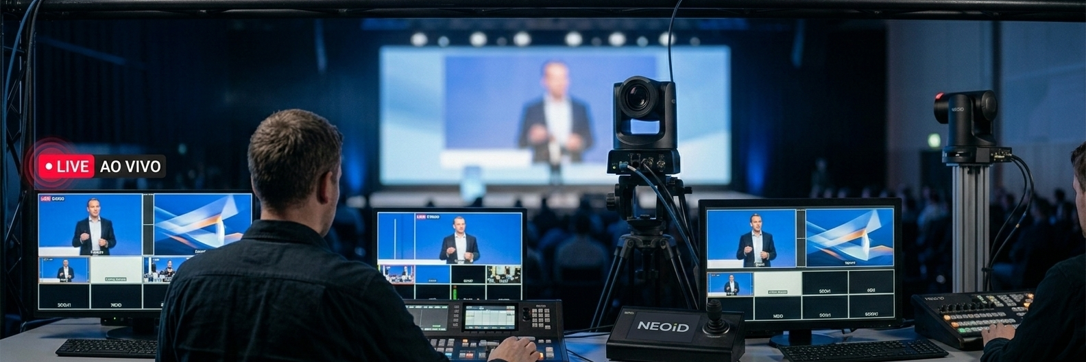 Cabine técnica de transmissão ao vivo — Videalize